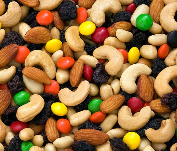 Sweat and Salty Trail Mix image - nuts and m&ms