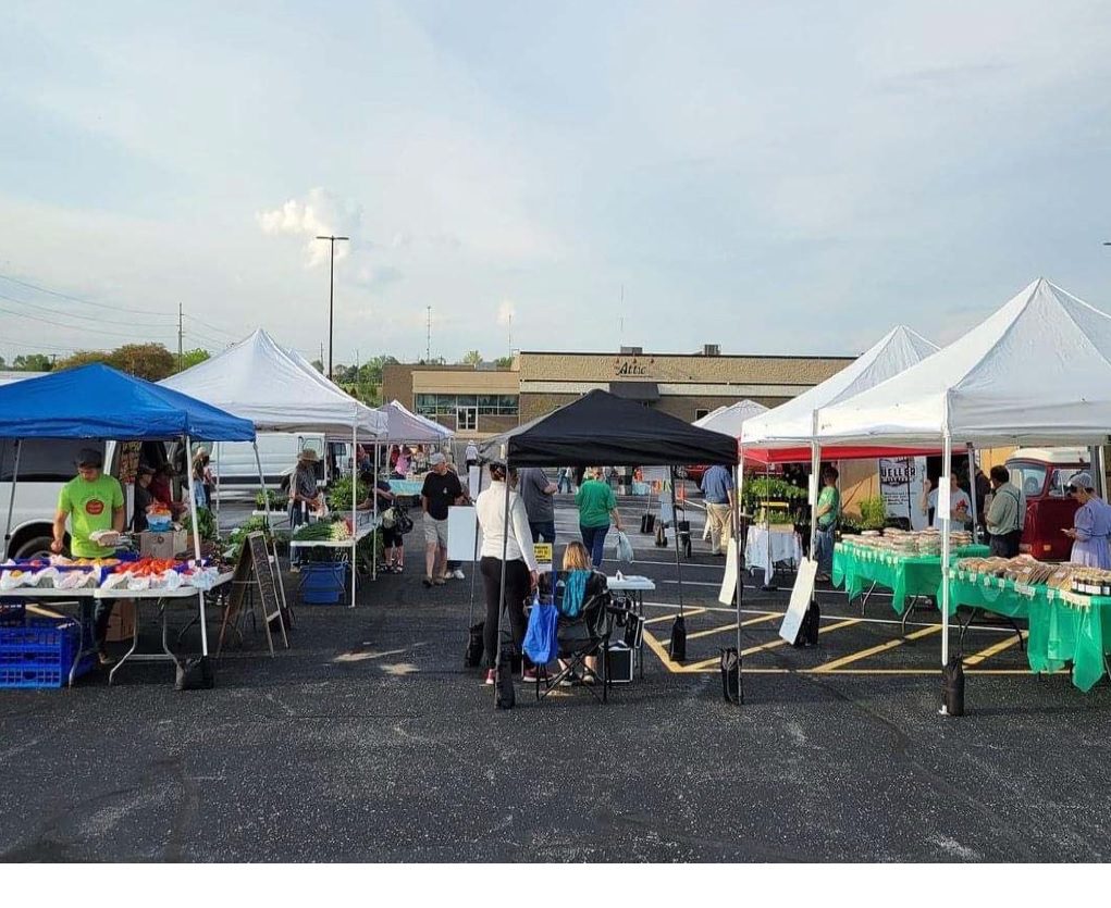 Farmers Market taking place at Pathway's parking lot in Jacksonville, IL.